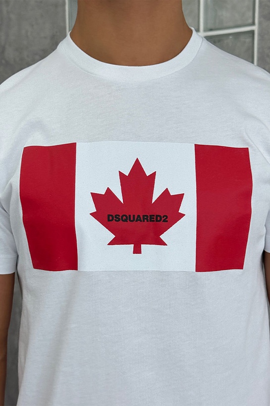 Футболка белого цвета Dsquared2 Flag of Canada