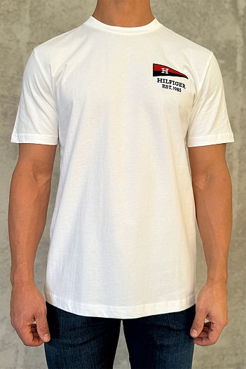 Мужская футболка Tommy Hilfiger flag logo - White   