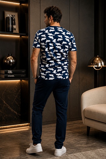 Синяя мужская футболка Paul&Shark   