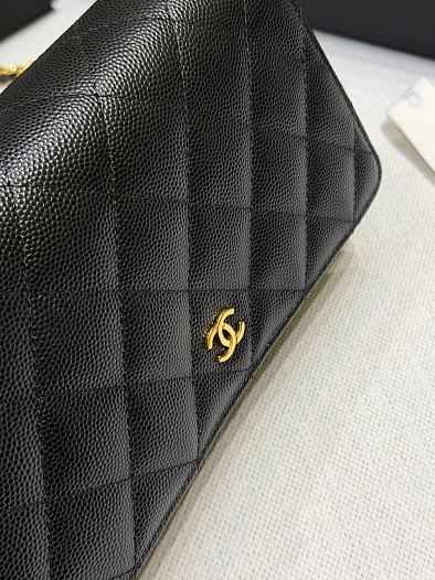 Кожаная сумка Chanel Wallet on Chain premium 19x12x4 см   