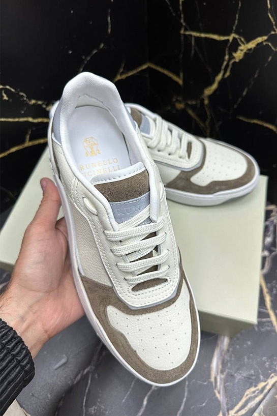 Мужские комбинированные кроссовки Brunello Cucinelli