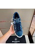 Синие кожаные кроссовки Balmain