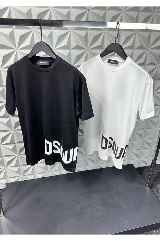 Мужская белая футболка Dsquared2 logo-print