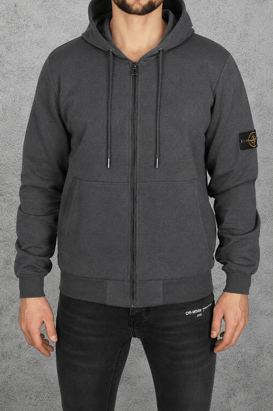 Кофта тёмно-серого цвета Stone Island compass-patch