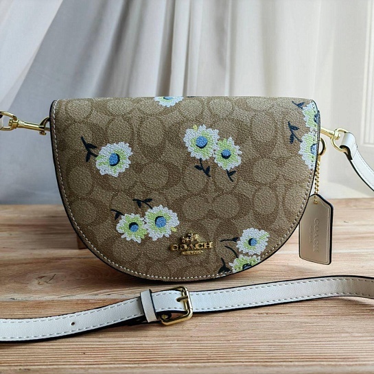 Кожаная сумка Coach Flower 19x14 см