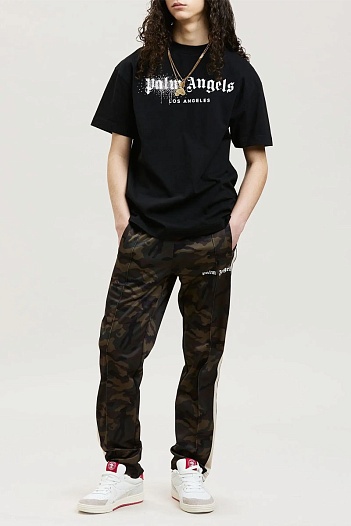 Футболка чёрного цвета Palm Angels logo-print   