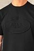 Футболка чёрного цвета Prada logo-embroidered