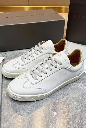 Мужские кожаные кроссовки Brunello Cucinelli   