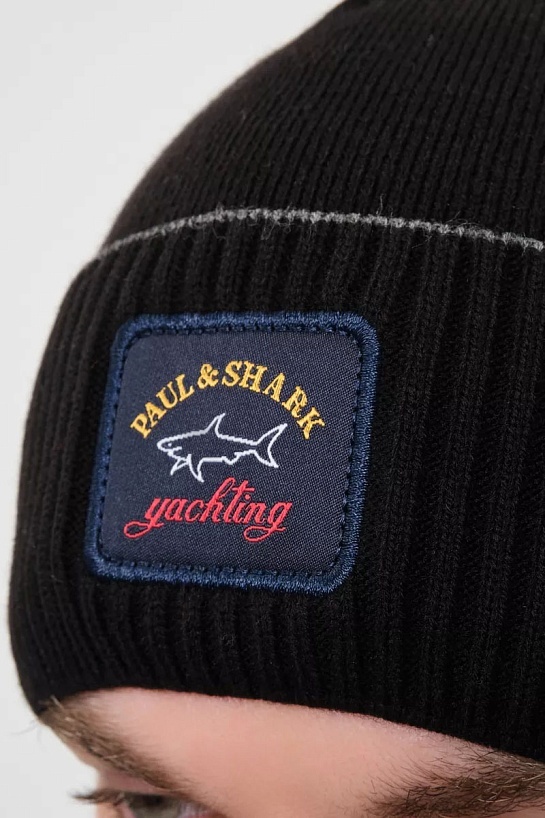 Шапка на флисе Paul & Shark logo-badge - Black