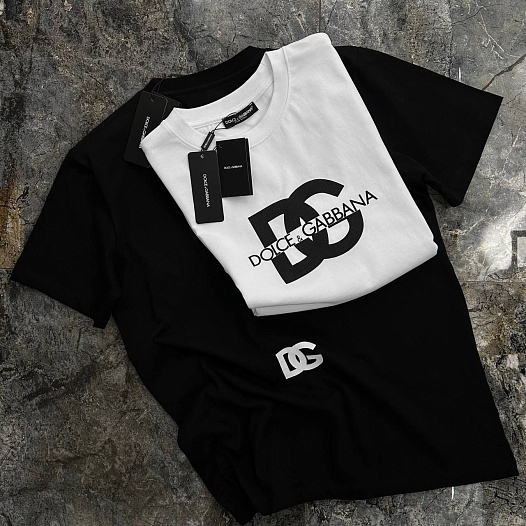 Мужская чёрная футболка Dolce & Gabbana logo-print   