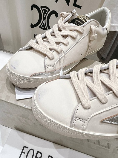 Женские кожаные кроссовки Golden Goose Super Star premium   