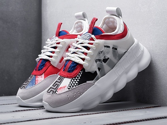 Кроссовки Versace Chain Reaction 2 Chainz - White / Red
