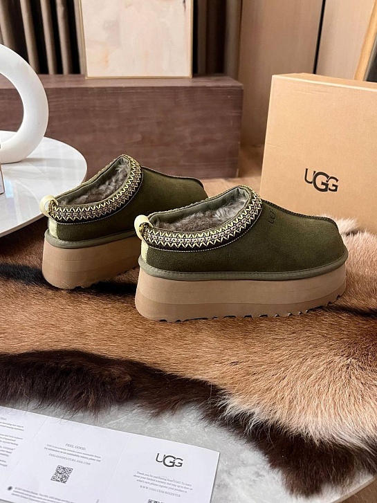 Женские замшевые ботинки UGG Tazz Platform - Green