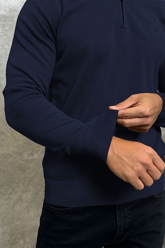 Мужская кофта Loro Piana zip neck - Navy