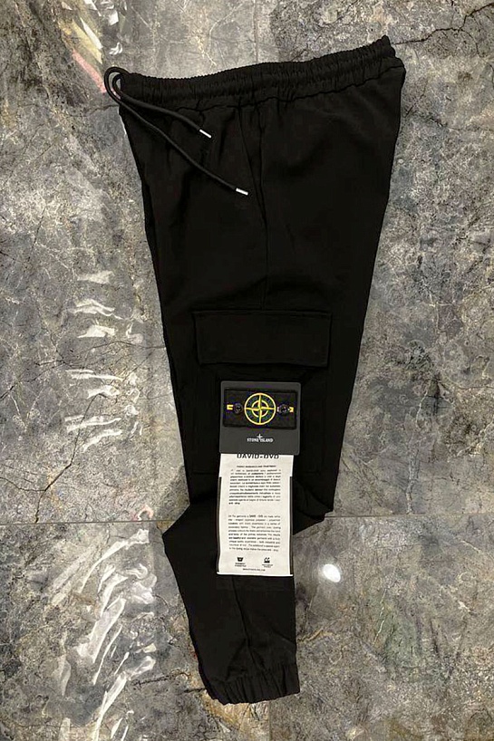 Мужские чёрные джоггеры Stone Island compass-patch