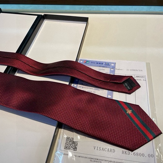 Галстук Gucci premium 146x7 см - Burgundy   