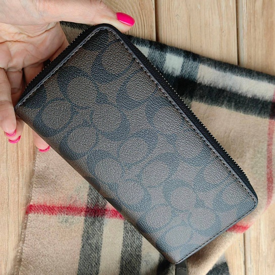 Кожаное портмоне Coach monogram 20x10 см