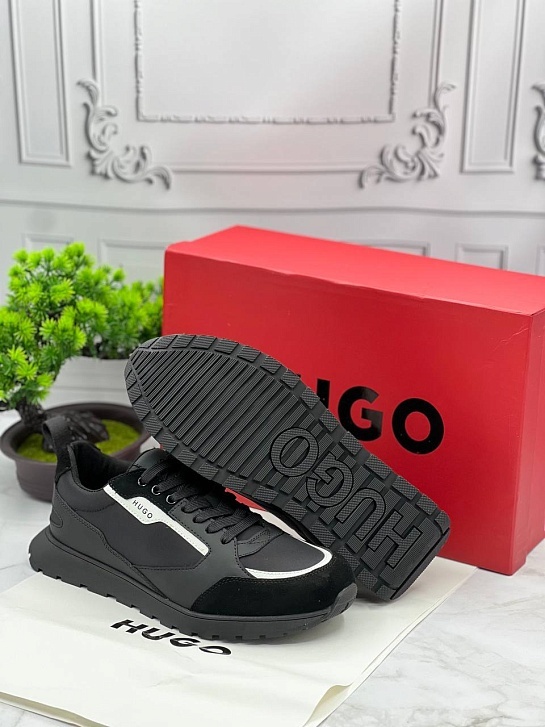 Комбинированные кроссовки Hugo Boss Icelin Runn - Black / White