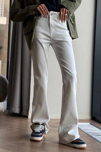 Белые женские джинсы клёш Loro Piana premium   