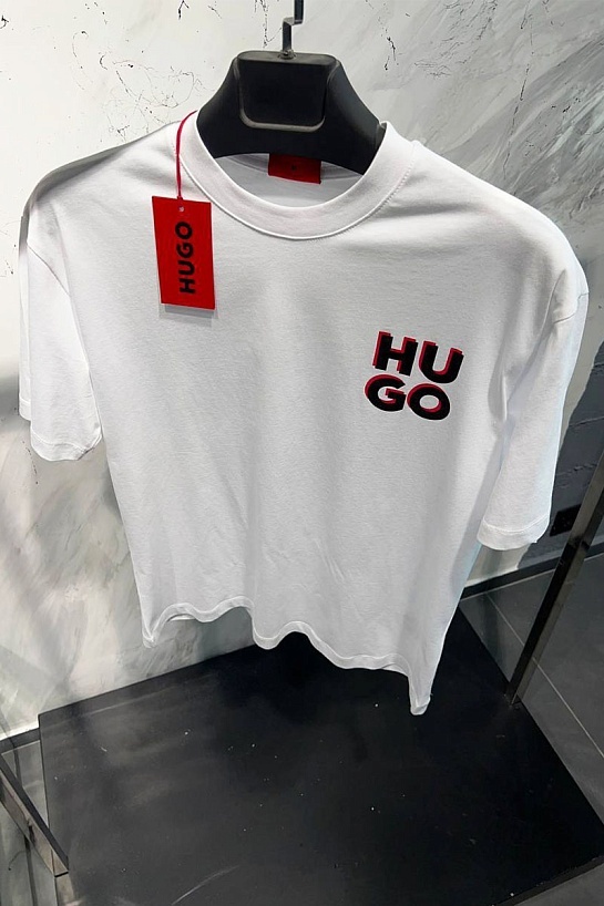 Мужская белая футболка Hugo Boss Dimento