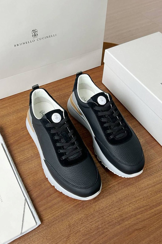 Кожаные кроссовки Brunello Cucinelli Premium - Black