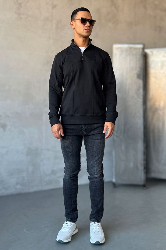 Чёрная кофта Saint Laurent logo-embroidered