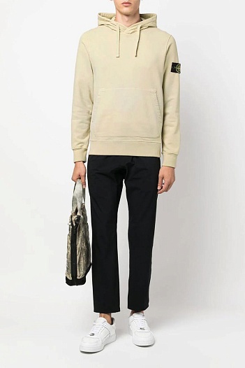 Худи светло-жёлтого цвета Stone Island compass-patch   