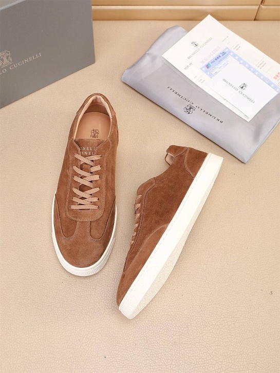 Замшевые кроссовки Brunello Cucinelli low-top - Beige