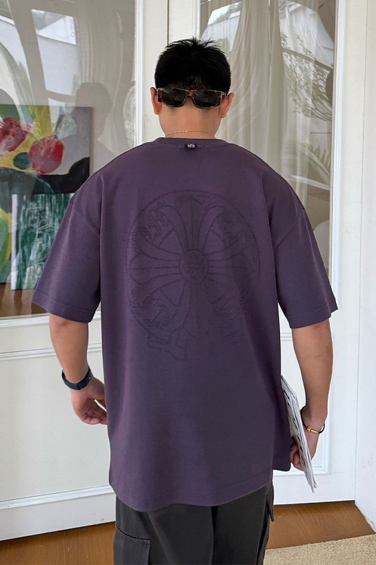 Фиолетовая оверсайз футболка Chrome Hearts Premium