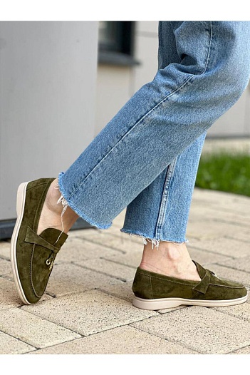 Женские замшевые лоферы Loro Piana Open Walk   