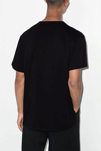 Чёрная оверсайз футболка Alexander McQueen embroidered logo   