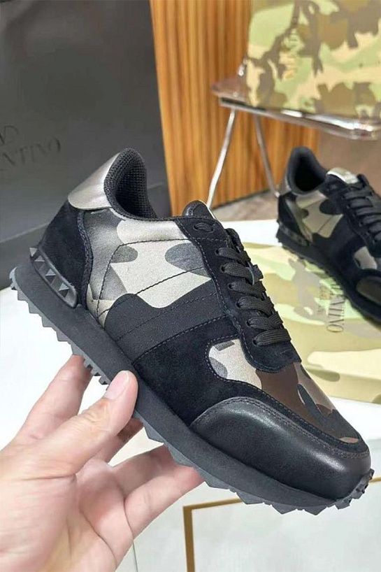 Комбинированные кроссовки Valentino Rockrunner - Black / Grey