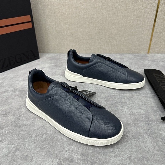 Мужские кроссовки Ermenegildo Zegna Triple Stitch Leather - Navy