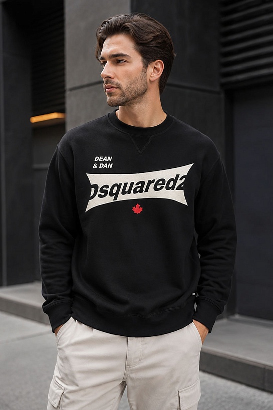 Мужской чёрный свитшот Dsquared2 cool fit