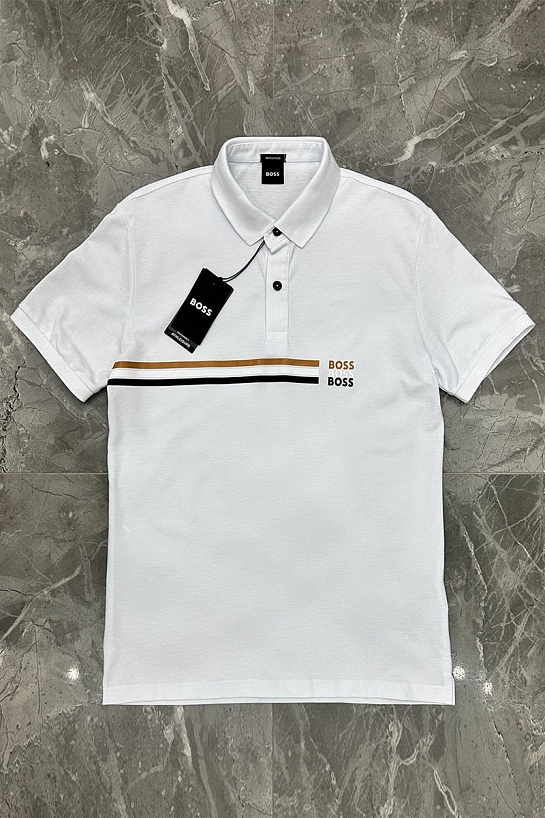 Белое поло Hugo Boss x Matteo Berrettini