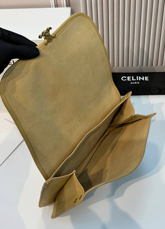 Кожаная сумка Celine Soft Triomphe Besace premium 34x25x13 см