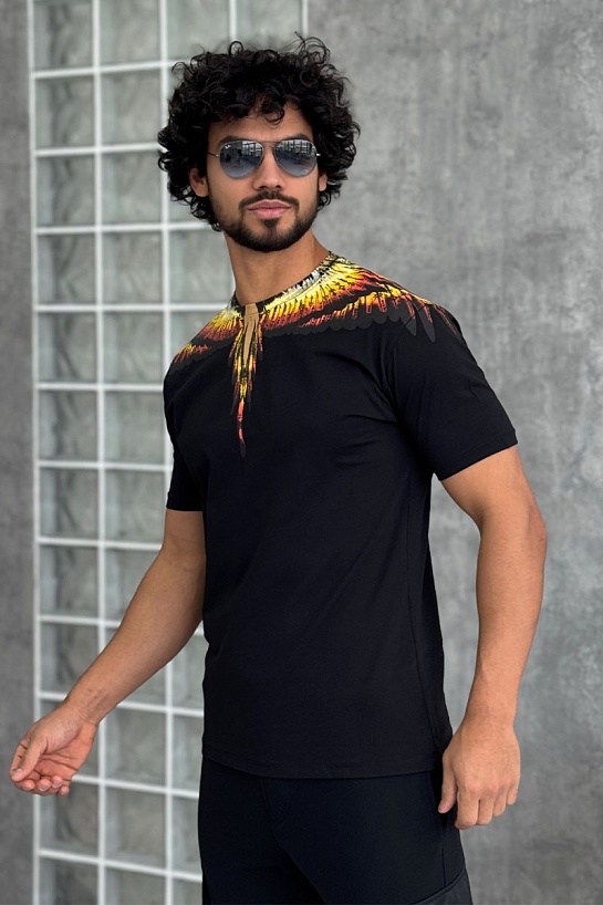 Чёрная футболка Marcelo Burlon County of Milan Solfolk Wings