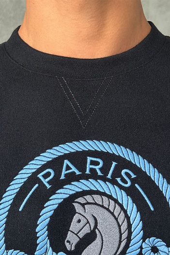 Мужской свитшот Hermes чёрного цвета   