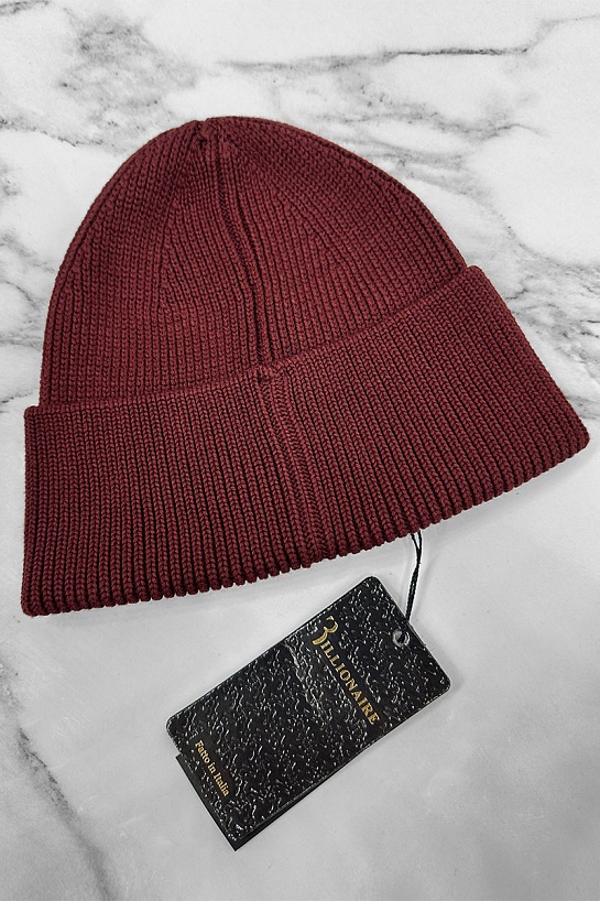 Бордовая шапка Billionaire logo-patch