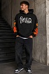 Чёрное худи Palm Angels Graffiti Flames logo-print