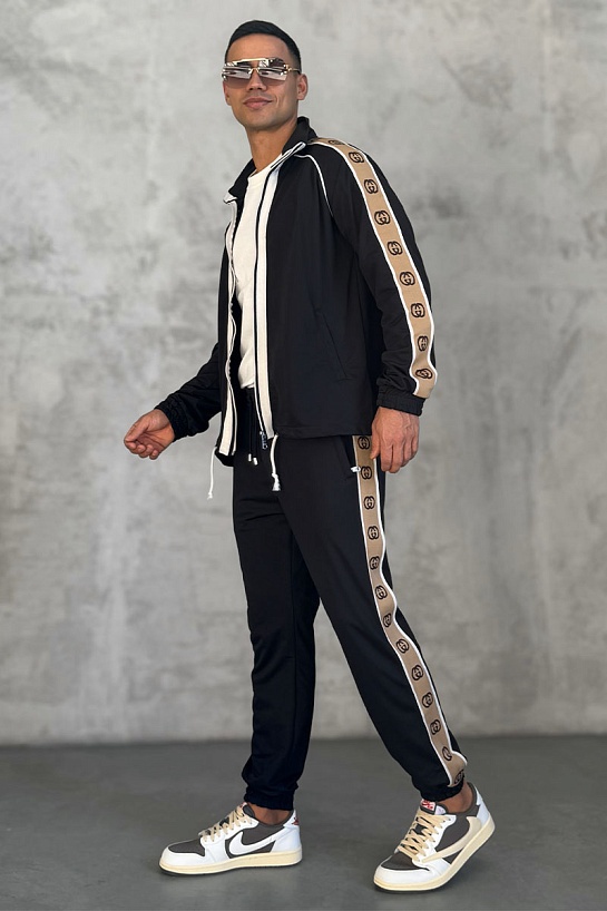 Мужские штаны Gucci Technical taped logo - Black
