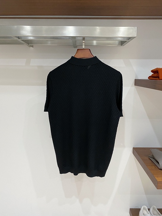 Мужское чёрное поло Kiton premium