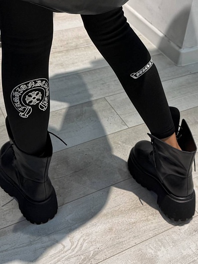 Женские утеплённые леггинсы Chrome Hearts premium   
