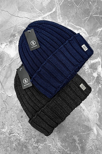 Серая шапка Bogner logo-plaque   