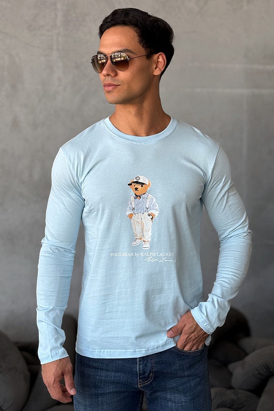Мужской лонгслив Роlо Ralрh Lаurеn "Bear" - Blue