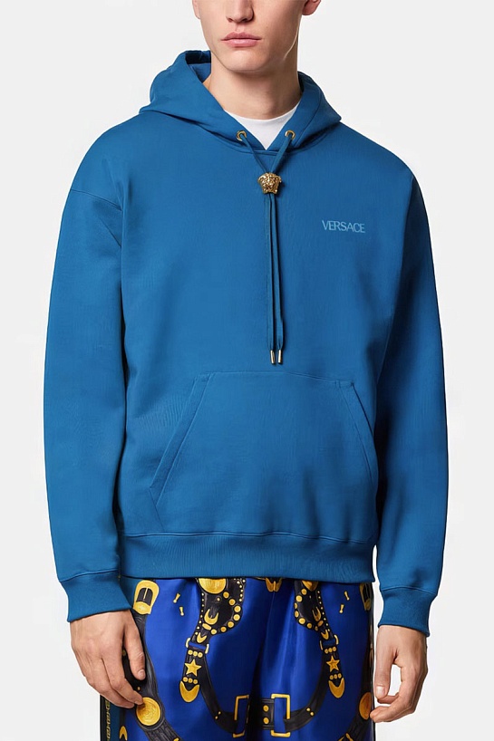 Мужское синее худи Versace Medusa