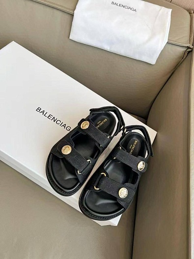 Женские сандалии Balenciaga Jacquard Premium - Black   