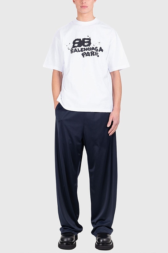 Футболка белого цвета Balenciaga Hand Drawn BB