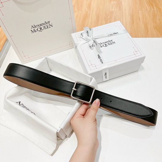 Кожаный ремень Alexander McQueen Premium (ширина 3.5 см)