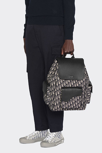 Рюкзак Dior Oblique Jacquard Saddle 40x28 см (2 расцветки)   